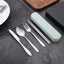 4Pcs/Set Travel Camping Cutlery Set Portable Tableware Stainless Steel Chopsticks Spoon Fork Steak Knife with Storage Case - Slobuy