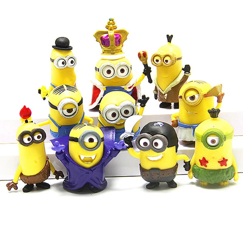 10Pcs/Set kawai Miniones Figurines Toys 3D Eye Despicable Miniones Action Figures Classic Toys Xmas Gifts for Children - Slobuy