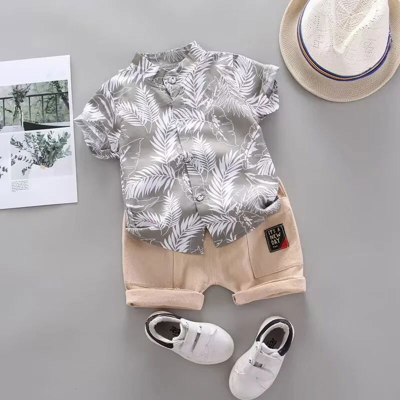 New Summer Baby Clothes Suit Children Boys Fashion Shirt Shorts 2Pcs/Sets Toddler Casual Costume Infant Outfits Kids Tracksuits - Slobuy