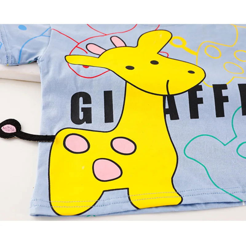 New Summer Baby Girls Clothes Suit Children Boys Fashion Cartoon T-Shirt Shorts 2Pcs/Sets Toddler Casual Costume Kids Tracksuits - Slobuy