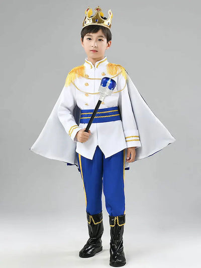 Seven Piece Halloween Children's Role Playing King Costume Fantasy European Royal Costume Christmas Gift Set - Slobuy