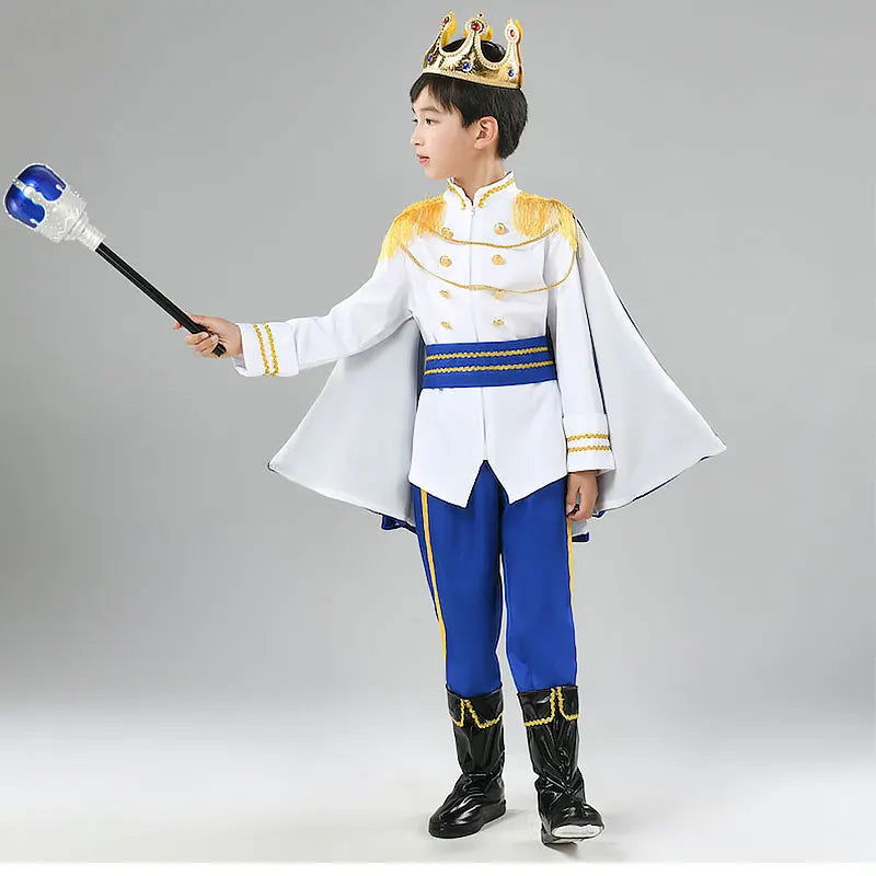 Seven Piece Halloween Children's Role Playing King Costume Fantasy European Royal Costume Christmas Gift Set - Slobuy