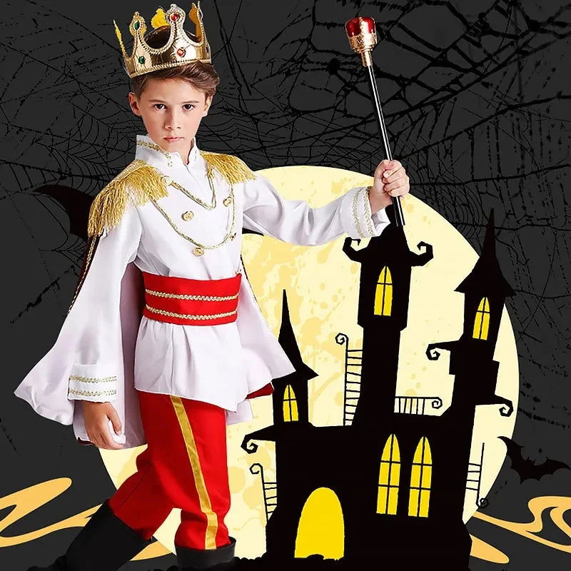 Seven Piece Halloween Children's Role Playing King Costume Fantasy European Royal Costume Christmas Gift Set - Slobuy