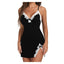 Sexy Sleepwear Women Lace Silk Satin V-Neck Nightgown Split Hem Soft Lingerie Night Dress Sleeveless Sleepwear Female Clothes - Slobuy