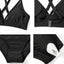 Sexy Solid Bikini Women 2024 High Waist Swimwear Female V neck Swimsuit Striped Bathing Suit Beachwear Summer Bikini Set  Femme - Slobuy
