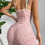Sexy V-neck Pink  Slip Nightdress Lace Floral Pattern Pajamas Cute Summer for Women Home Clothing Sleepwear - Slobuy