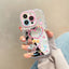 Lovely Girl Heart Mirror Phone Case For iPhone 11 12 13 14 15 Pro Max Shockproof Back Cover