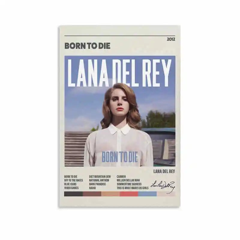 Lana Del Rey Poster Singer Lizzy Grant Aesthetic Music Album Rapper Hip Hop Movie Canvas Decoration Wall Art Mural Room Decor