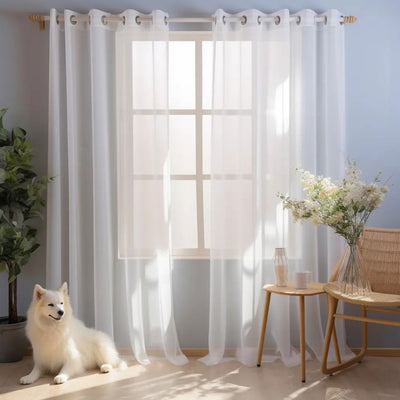 Shading Solid White Sheer Curtains for Living Room Decoration Window Curtains for Kitchen Modern Tulle Voile Organza Curtains - Slobuy