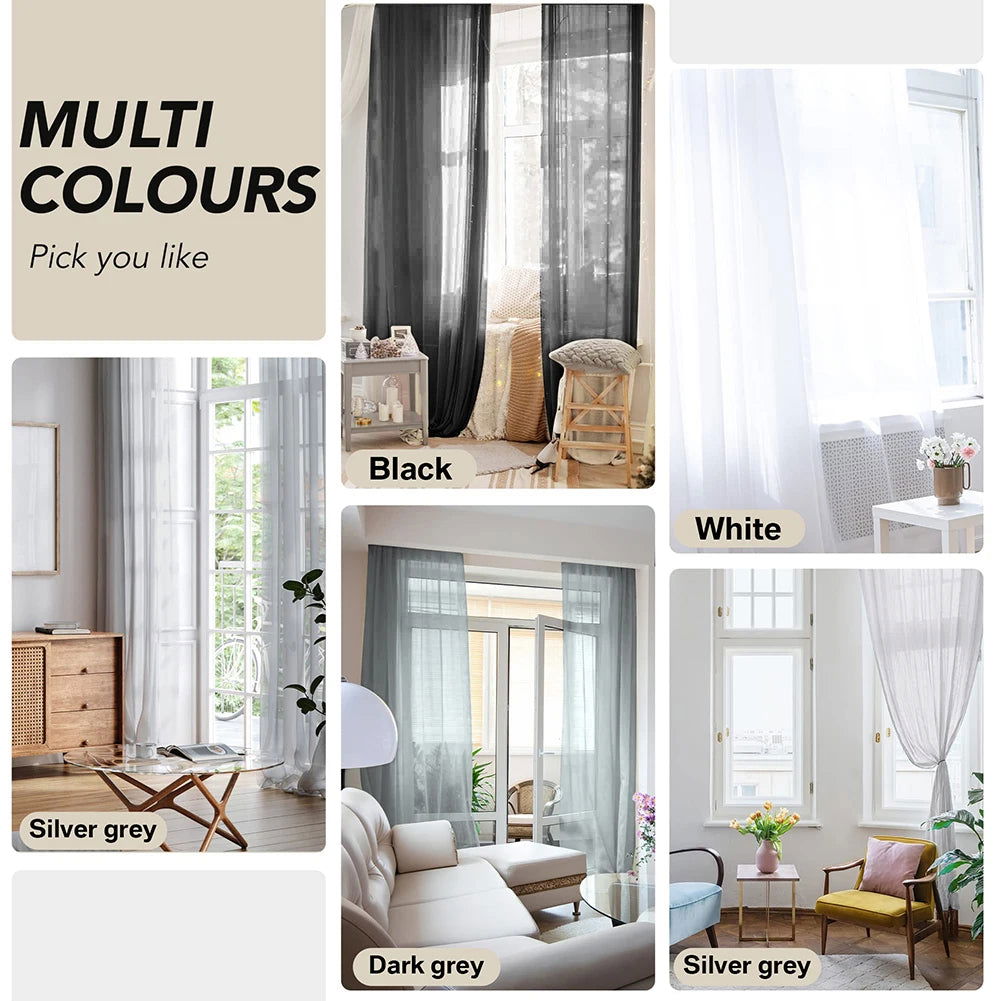 Shading Solid White Sheer Curtains for Living Room Decoration Window Curtains for Kitchen Modern Tulle Voile Organza Curtains - Slobuy