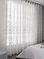 Sheer Curtains White Embroidered Floral Voile Drapes for Living room, Bedroom - Slobuy
