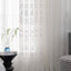 Sheer Curtains White Embroidered Floral Voile Drapes for Living room, Bedroom - Slobuy