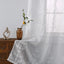 Sheer Curtains White Embroidered Floral Voile Drapes for Living room, Bedroom - Slobuy