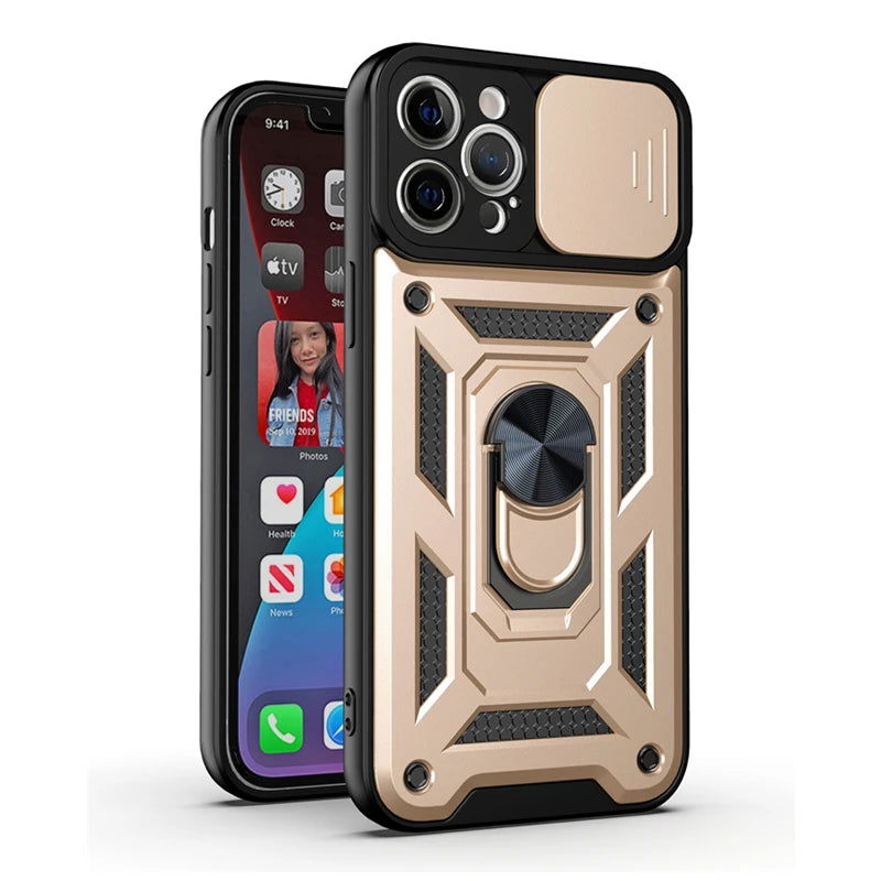 Shockproof Armor Case For iPhone 15 14 13 12 11 Pro Max Mini Car Holder Phone Cover For iphone Xs XR XsMax 7 8 Plus SE2020 Case - Slobuy