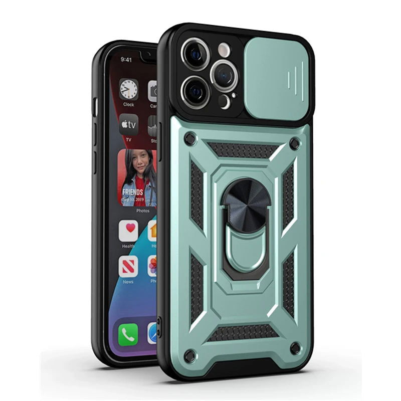Shockproof Armor Case For iPhone 15 14 13 12 11 Pro Max Mini Car Holder Phone Cover For iphone Xs XR XsMax 7 8 Plus SE2020 Case - Slobuy
