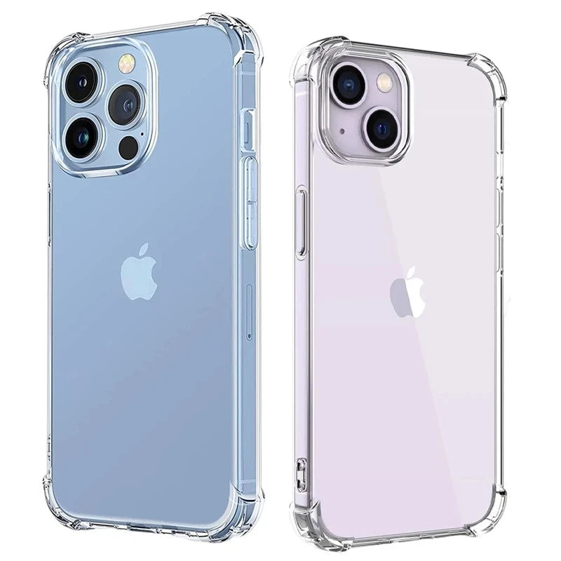 Shockproof Clear Phone Case For iPhone 15 14 11 13 12 Pro Max 7 8 Plus X XR XS Soft Silicone Protection Transparent Accessories - Slobuy