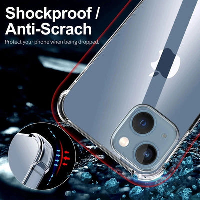 Shockproof Clear Phone Case For iPhone 15 14 11 13 12 Pro Max 7 8 Plus X XR XS Soft Silicone Protection Transparent Accessories - Slobuy