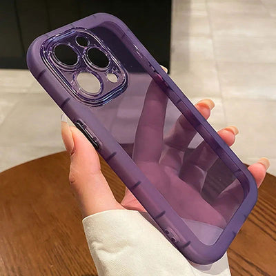 Shockproof Silicone Bumper Clear Phone Case For iPhone 15 14 13 12 11 Pro Max X XR XS 7 8 Plus Lens Protection Transparent Cover - Slobuy