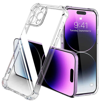 Shockproof Silicone Clear Phone Case for IPhone 12 13 11 14 Pro Max Mini Lens Protection Back Case for IPhone XS MAX XR 7 8 Plus - Slobuy