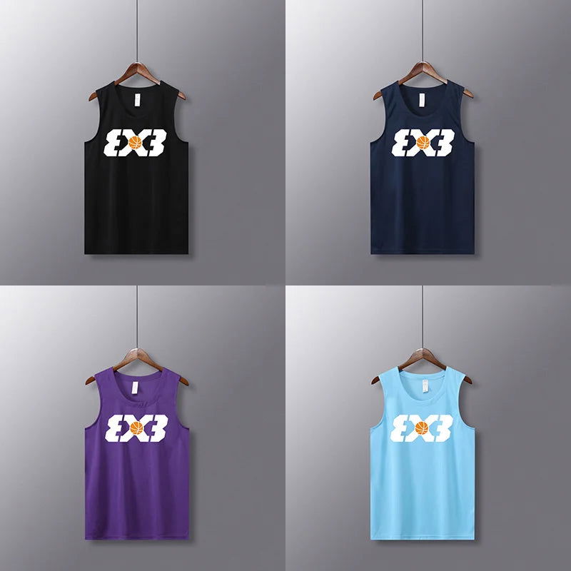 Shooting Basketball Jerseys Shirts Youth Basketball Vest Uniforms Blank Custom Running Training Gym Loose Jerseys Suits Tank Top - Slobuy