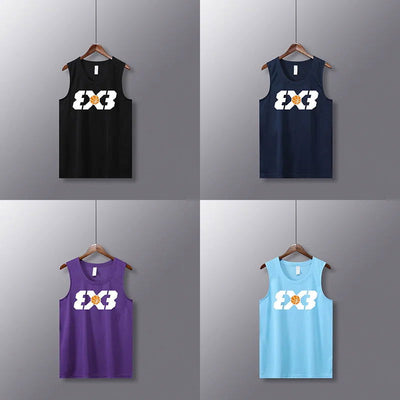 Shooting Basketball Jerseys Shirts Youth Basketball Vest Uniforms Blank Custom Running Training Gym Loose Jerseys Suits Tank Top - Slobuy