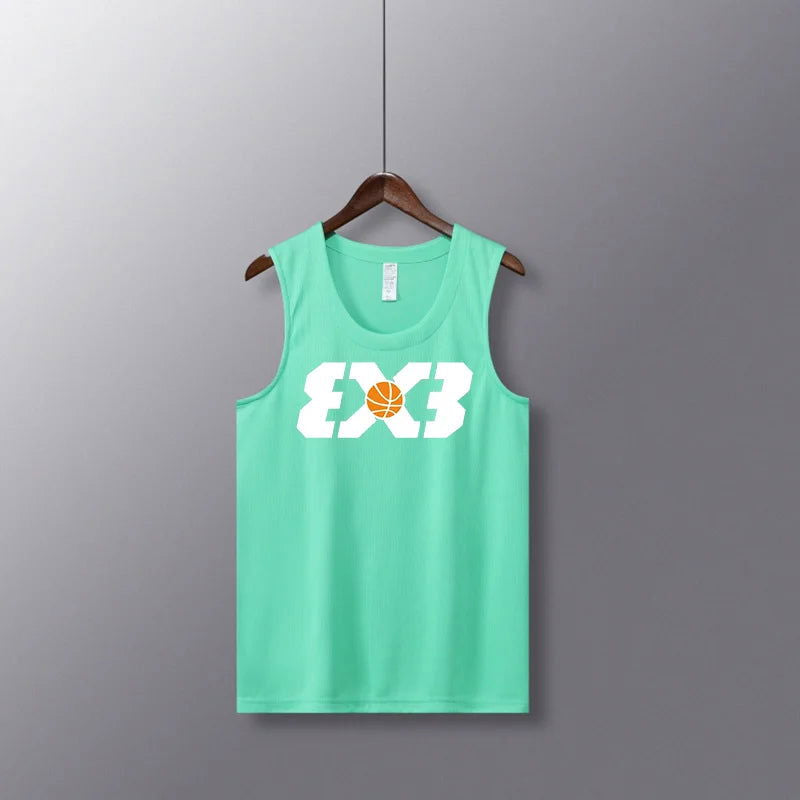 Shooting Basketball Jerseys Shirts Youth Basketball Vest Uniforms Blank Custom Running Training Gym Loose Jerseys Suits Tank Top - Slobuy