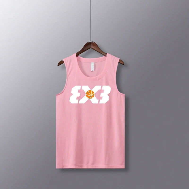 Shooting Basketball Jerseys Shirts Youth Basketball Vest Uniforms Blank Custom Running Training Gym Loose Jerseys Suits Tank Top - Slobuy
