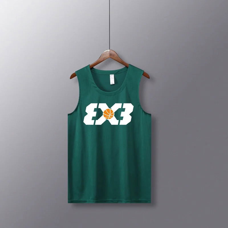 Shooting Basketball Jerseys Shirts Youth Basketball Vest Uniforms Blank Custom Running Training Gym Loose Jerseys Suits Tank Top - Slobuy