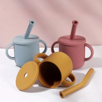 Silicone Cups For Infants And Young Children, Learning And Drinking Water Cups, Double Ear Cups, Endurance Training Cups - Slobuy