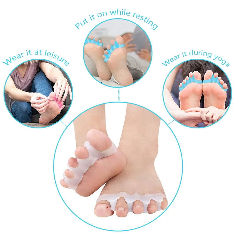 Silicone Finger Toe Protector Toe Separators Stretchers Straightener Bunion Protector Pain Relief Foot Care 5 Colors - Slobuy
