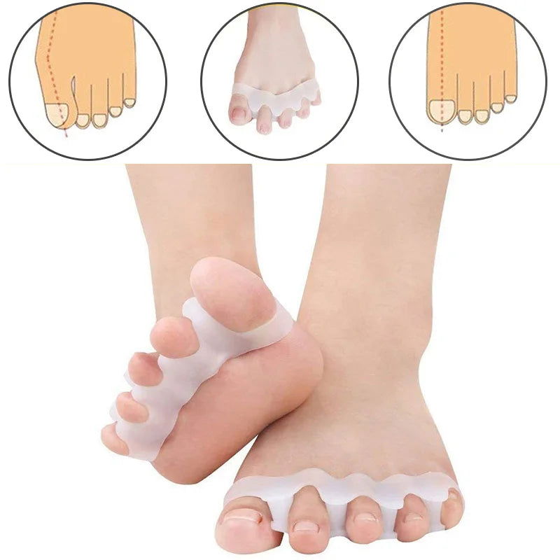 Silicone Finger Toe Protector Toe Separators Stretchers Straightener Bunion Protector Pain Relief Foot Care 5 Colors - Slobuy