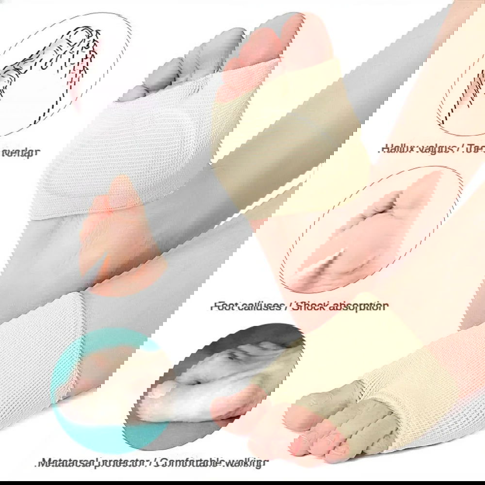 Silicone Metatarsal Pads Toe Separator Pain Relief Forefoot Socks Insole Bunion Orthotics Hallux Valgus Corrector Foot Care Tool - Slobuy