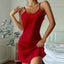 Silk Satin Solid Color Women Nightgown Sleeveless Scroop Neck Female Sleepwear Adjustable Spaghetti Strap Nightwear Homewear - Slobuy