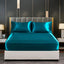 Silky Fitted Bed Sheet with Elastic Band Luxury Anti-slip Adjustable Mattress Cover for Single Couple Double Bed - Slobuy