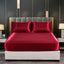 Silky Fitted Bed Sheet with Elastic Band Luxury Anti-slip Adjustable Mattress Cover for Single Couple Double Bed - Slobuy