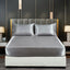 Silky Fitted Bed Sheet with Elastic Band Luxury Anti-slip Adjustable Mattress Cover for Single Couple Double Bed - Slobuy