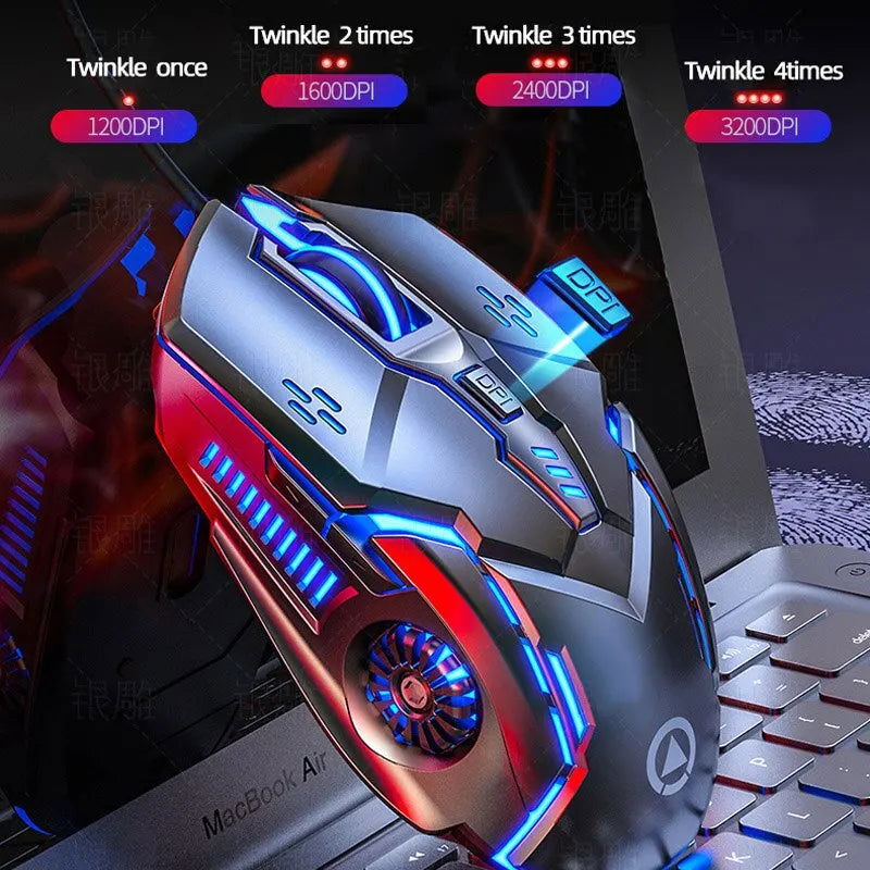 Silver Eagle G5 Mute Wired Mouse Six Keys Luminous Game E-Sports Machinery Computer Accessories Cross-Border Delivery - Slobuy