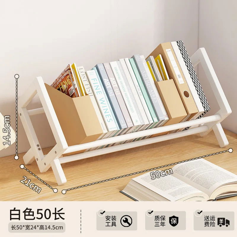 Simple Desktop Bookshelf Office Documents Books Magazines Stationery Storage Shelf Student Study Story Picture Books Rack - Slobuy