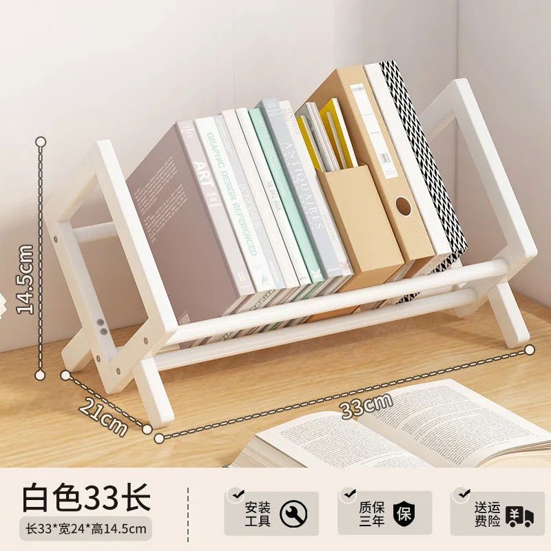 Simple Desktop Bookshelf Office Documents Books Magazines Stationery Storage Shelf Student Study Story Picture Books Rack - Slobuy