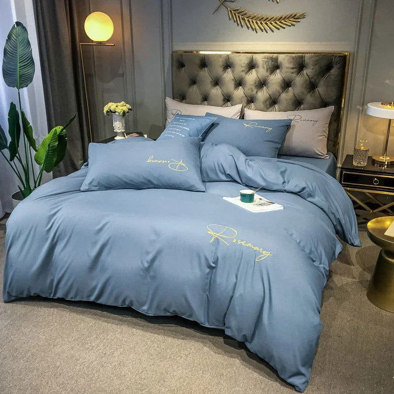 Simple High Quality Embroidered Duvet Cover Queen Washed King Quilt Cover 220x240 Soft Comforter Covers 150x200 No Pillowcase - Slobuy