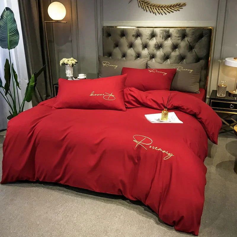 Simple High Quality Embroidered Duvet Cover Queen Washed King Quilt Cover 220x240 Soft Comforter Covers 150x200 No Pillowcase - Slobuy