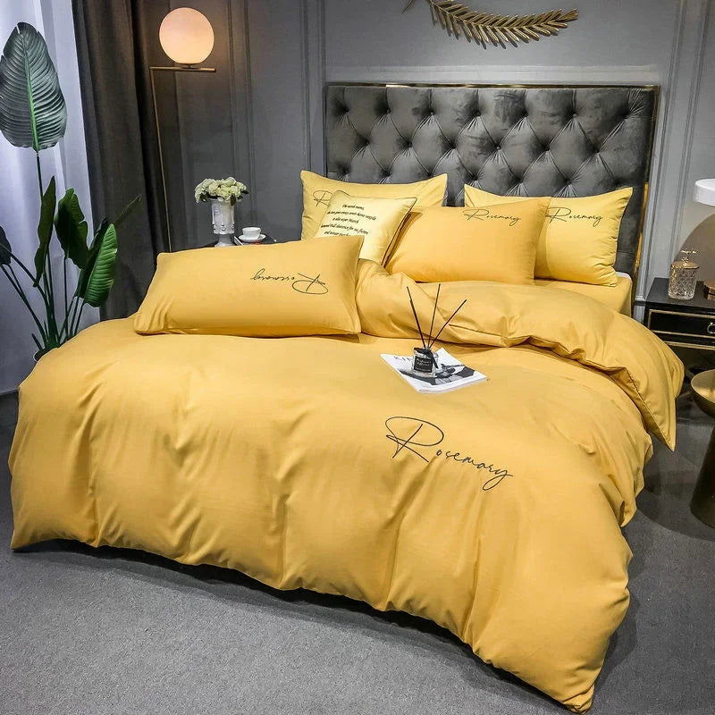 Simple High Quality Embroidered Duvet Cover Queen Washed King Quilt Cover 220x240 Soft Comforter Covers 150x200 No Pillowcase - Slobuy