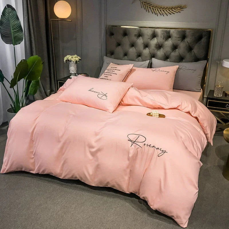 Simple High Quality Embroidered Duvet Cover Queen Washed King Quilt Cover 220x240 Soft Comforter Covers 150x200 No Pillowcase - Slobuy