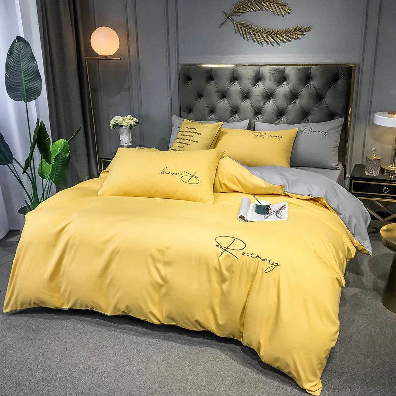 Simple High Quality Embroidered Duvet Cover Queen Washed King Quilt Cover 220x240 Soft Comforter Covers 150x200 No Pillowcase - Slobuy
