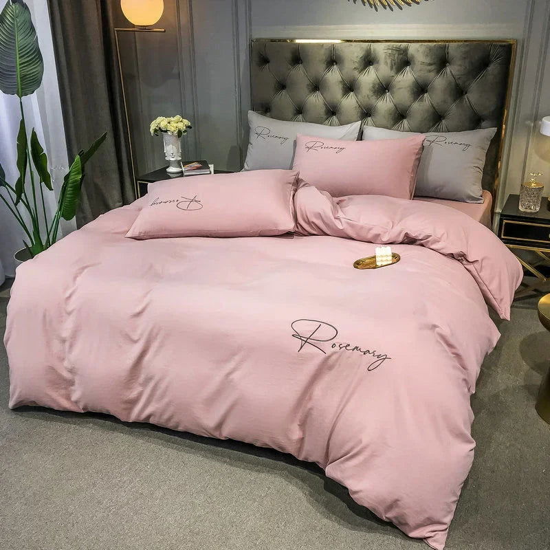 Simple High Quality Embroidered Duvet Cover Queen Washed King Quilt Cover 220x240 Soft Comforter Covers 150x200 No Pillowcase - Slobuy