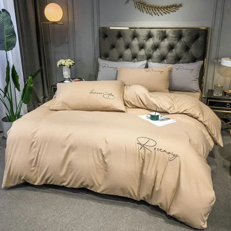 Simple High Quality Embroidered Duvet Cover Queen Washed King Quilt Cover 220x240 Soft Comforter Covers 150x200 No Pillowcase - Slobuy