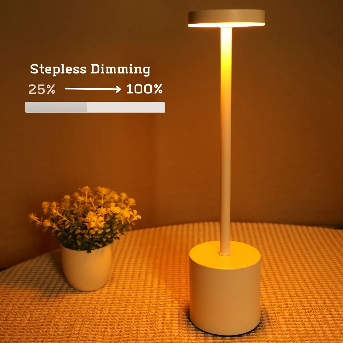 Simple LED Rechargeable Touch Metal Table Lamp Three Colors Bedside Creative Ambient Light Bar Outdoor Decoration Night Light - Slobuy
