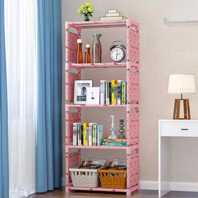 Simple Modern Student Bookshelf Storage Rack Floor Desk Bookcase Combination Cabinet Newspaper Rack - Slobuy