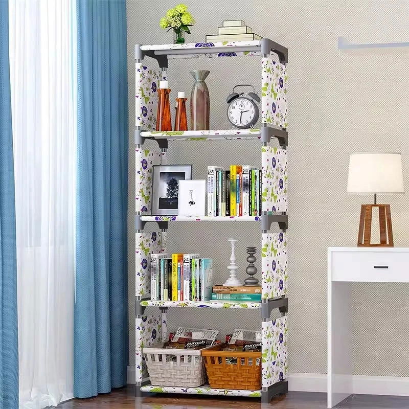 Simple Modern Student Bookshelf Storage Rack Floor Desk Bookcase Combination Cabinet Newspaper Rack - Slobuy