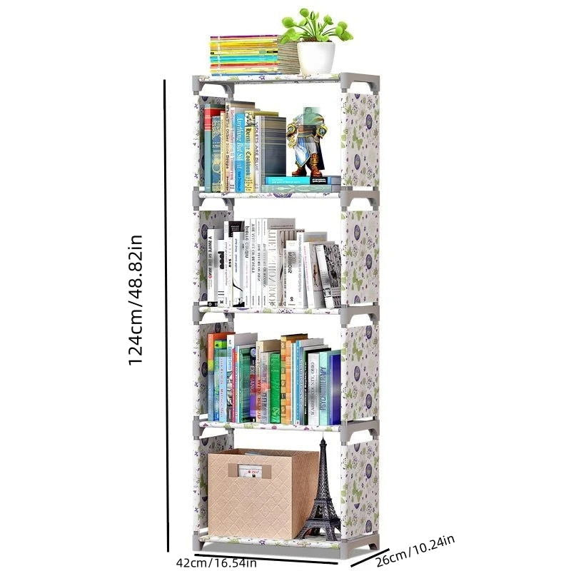 Simple Modern Student Bookshelf Storage Rack Floor Desk Bookcase Combination Cabinet Newspaper Rack - Slobuy